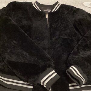POLOGEORGIS Varsity Style 100% Genuine Shearling Fur Jacket